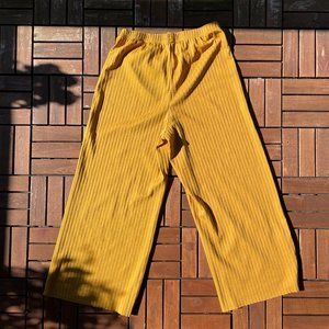 LIRA Clothing Yellow Rib Knit Wide Leg Pants